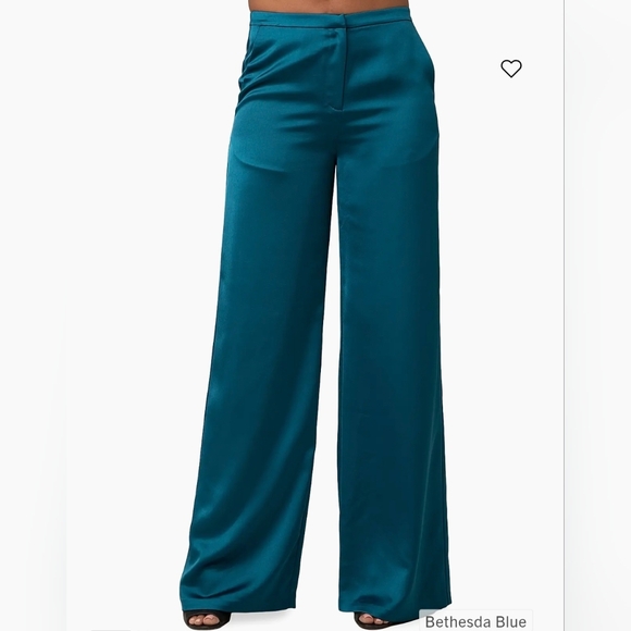 NWT Trina Turk, Nolita Wide Bethesda Blue Wide-Leg Pants, Size 12 - Picture 2 of 4